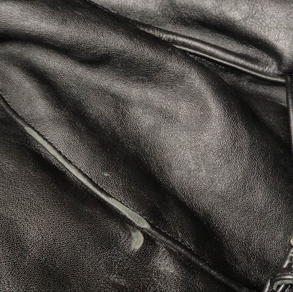 Vanson Motorcycle Bike Black Leather Jacket with Red, White, and Blue Accents. - Picture 14 of 15